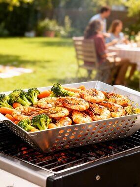 Brand new - Stainless Steel Vegetable Grill Basket 13.3 x 12 in